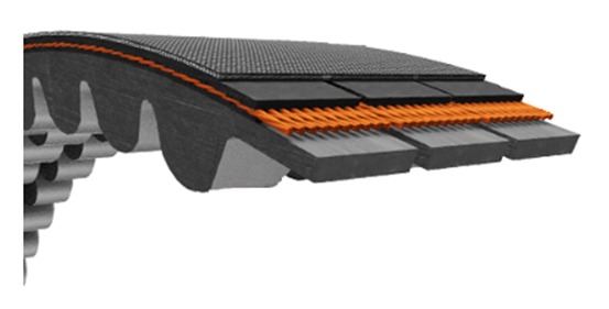 Многоручьевой клиновой ремень с формованным зубом 2HAVX10x1300
